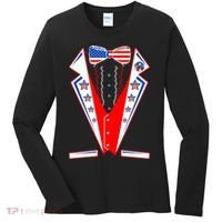 Independence Day USA Tuxedo Tux Women's Long Sleeve Shirt thumb 0
