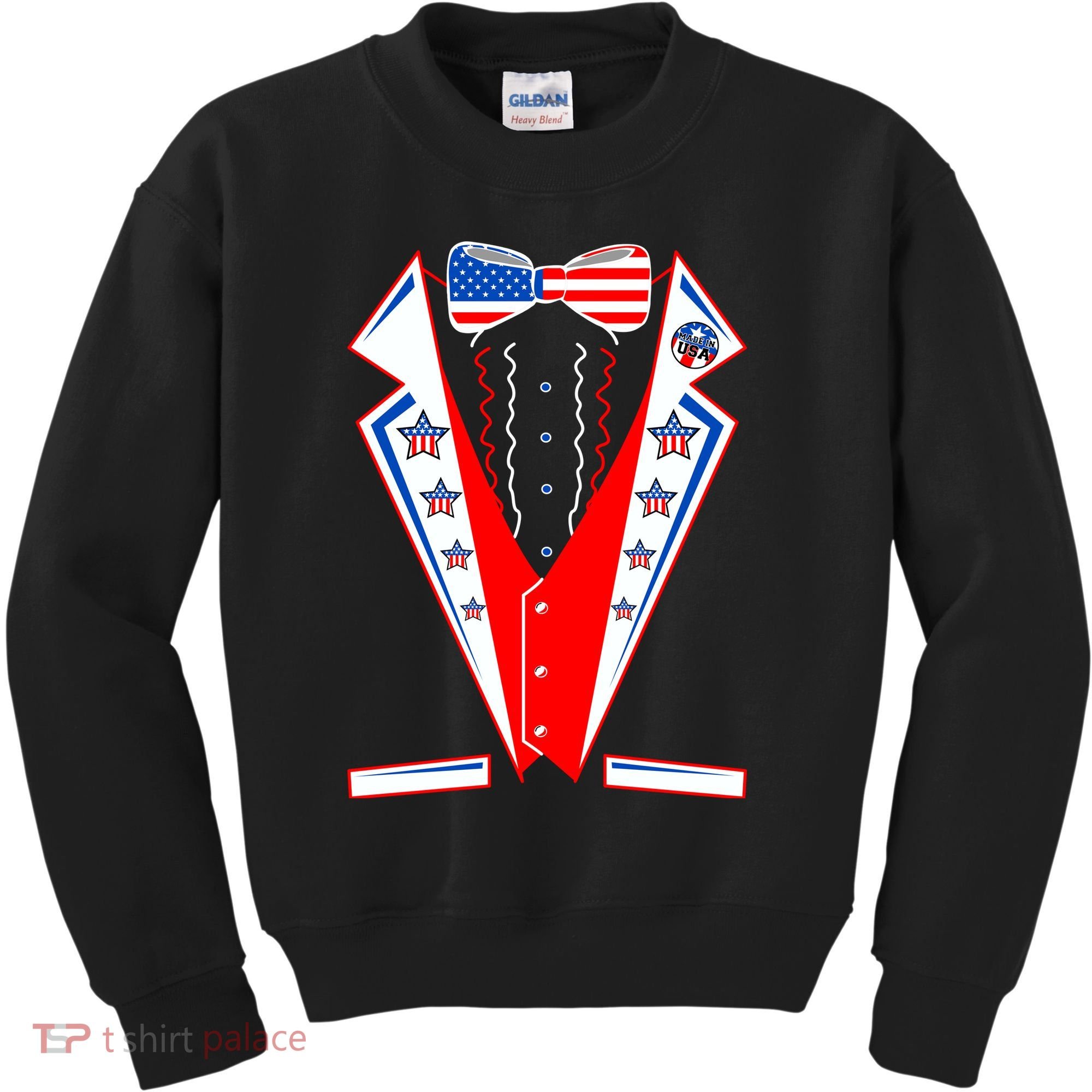 Independence Day USA Tuxedo Tux Kids Sweatshirt