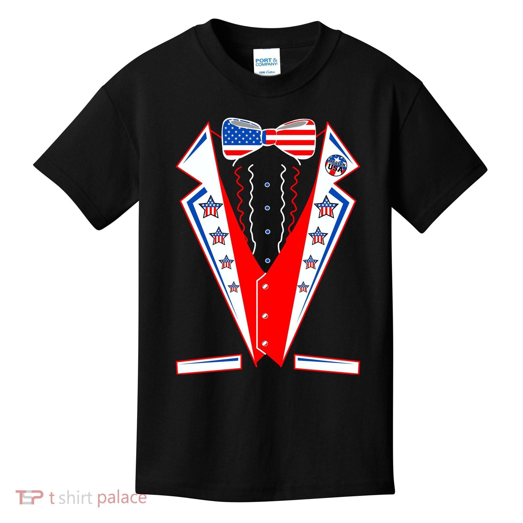 Independence Day USA Tuxedo Tux Kids T-Shirt