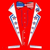 Independence Day USA Tuxedo Tux Santa Hat thumb 1