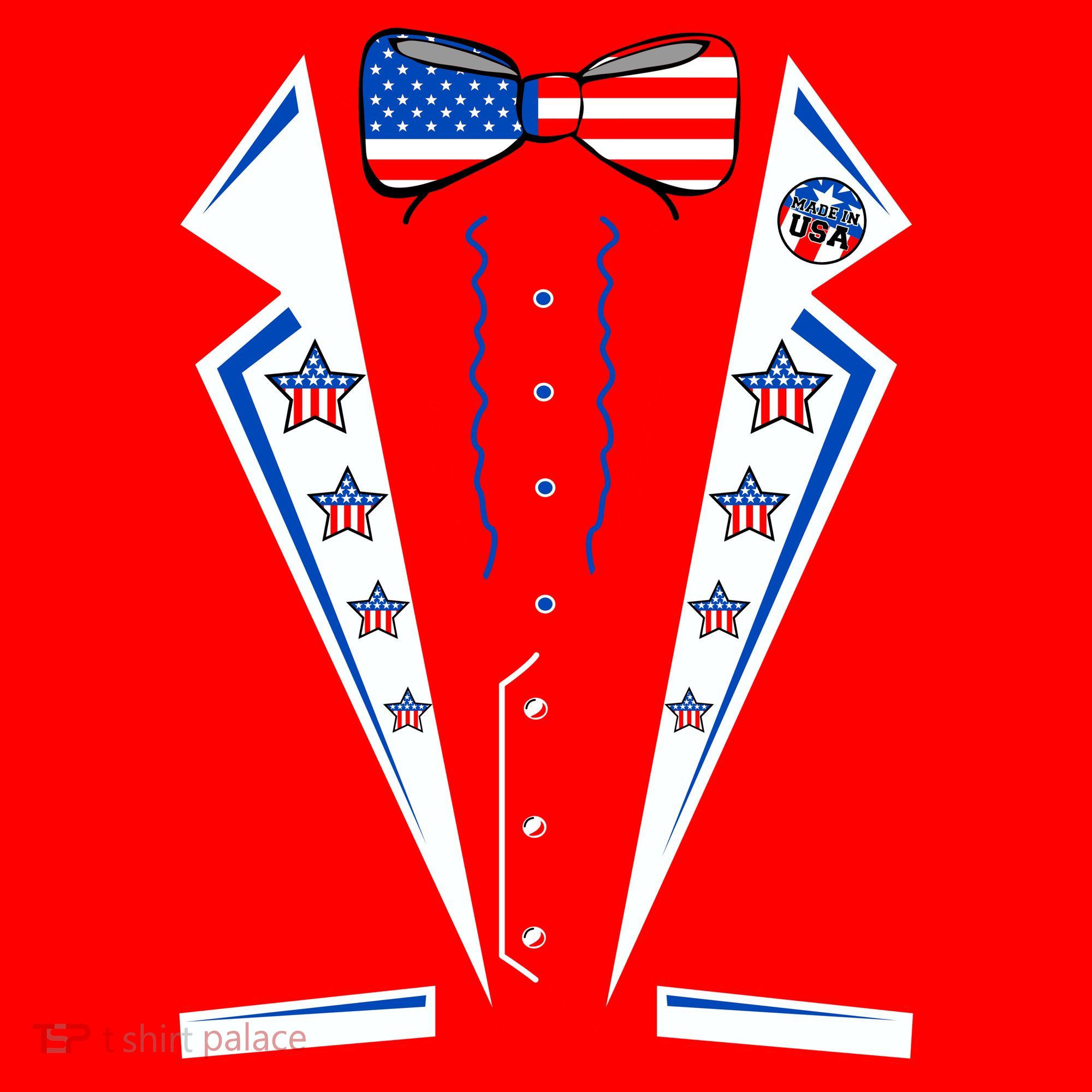 Independence Day USA Tuxedo Tux Santa Hat