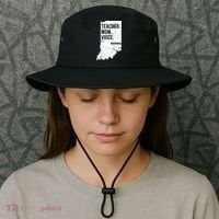 Indiana Teachers Red For Ed Mom Voice Bucket Hat thumb 3