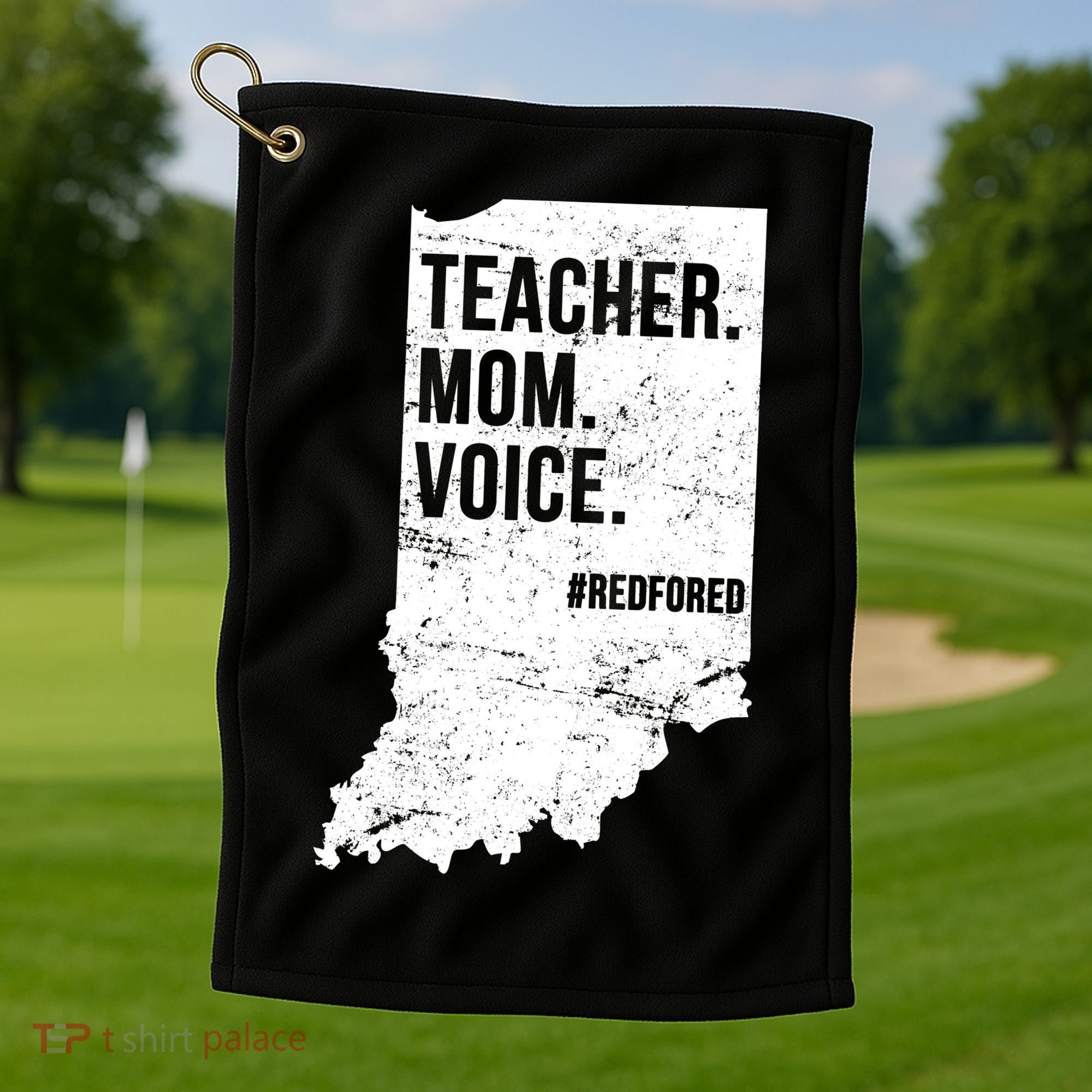 Indiana Teachers Red For Ed Mom Voice Golf Towel