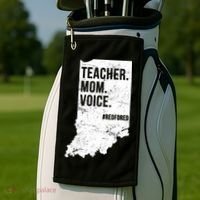 Indiana Teachers Red For Ed Mom Voice Golf Towel thumb 2