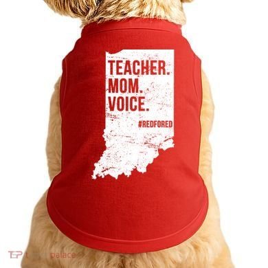 Indiana Teachers Red For Ed Mom Voice Doggie Tank