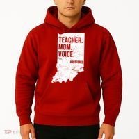 Indiana Teachers Red For Ed Mom Voice Hoodie thumb 2