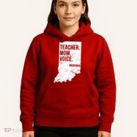 Indiana Teachers Red For Ed Mom Voice Hoodie thumb 5
