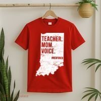 Indiana Teachers Red For Ed Mom Voice T-Shirt thumb 2