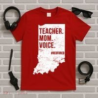 Indiana Teachers Red For Ed Mom Voice T-Shirt thumb 5