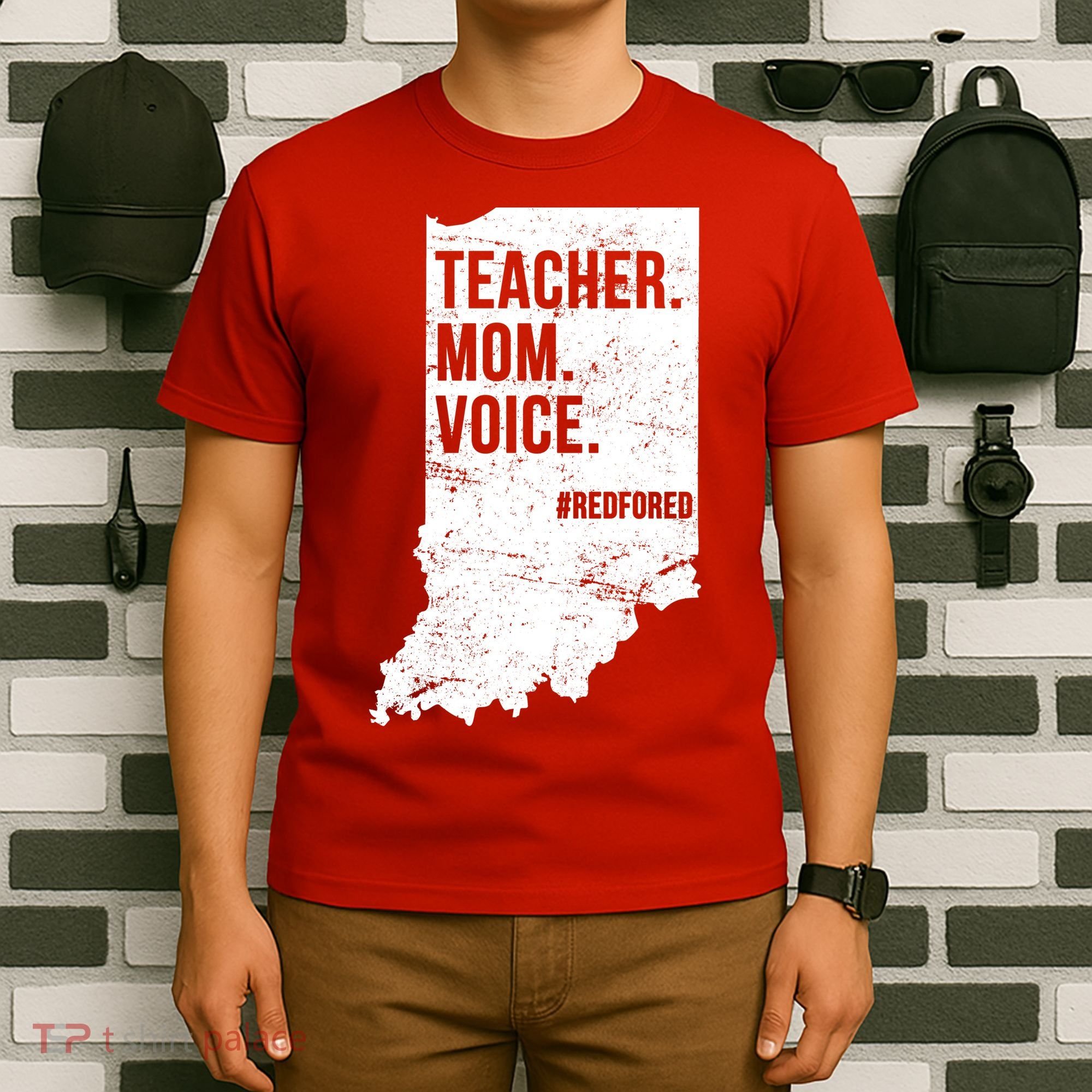 Indiana Teachers Red For Ed Mom Voice T-Shirt