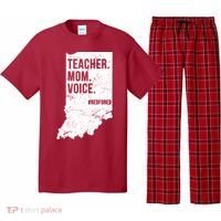 Indiana Teachers Red For Ed Mom Voice Pajama Set thumb 0