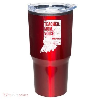 Indiana Teachers Red For Ed Mom Voice Tumbler