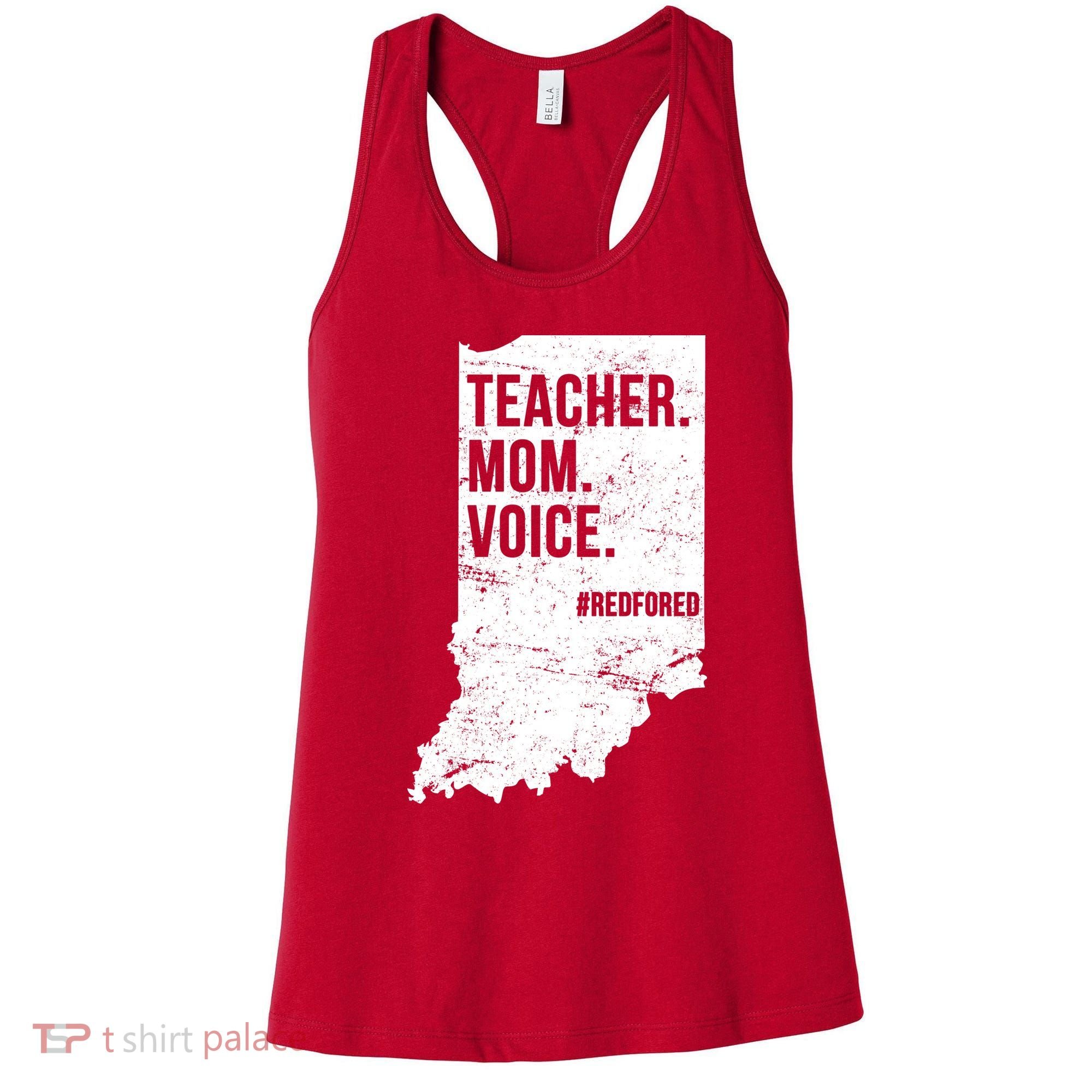 Indiana Teachers Red For Ed Mom Voice Women's Tank Top