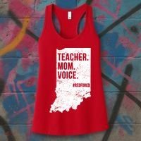 Indiana Teachers Red For Ed Mom Voice Women's Tank Top thumb 3