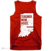 Indiana Teachers Red For Ed Mom Voice Tank Top thumb 0