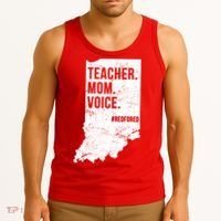 Indiana Teachers Red For Ed Mom Voice Tank Top thumb 3