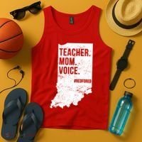 Indiana Teachers Red For Ed Mom Voice Tank Top thumb 4
