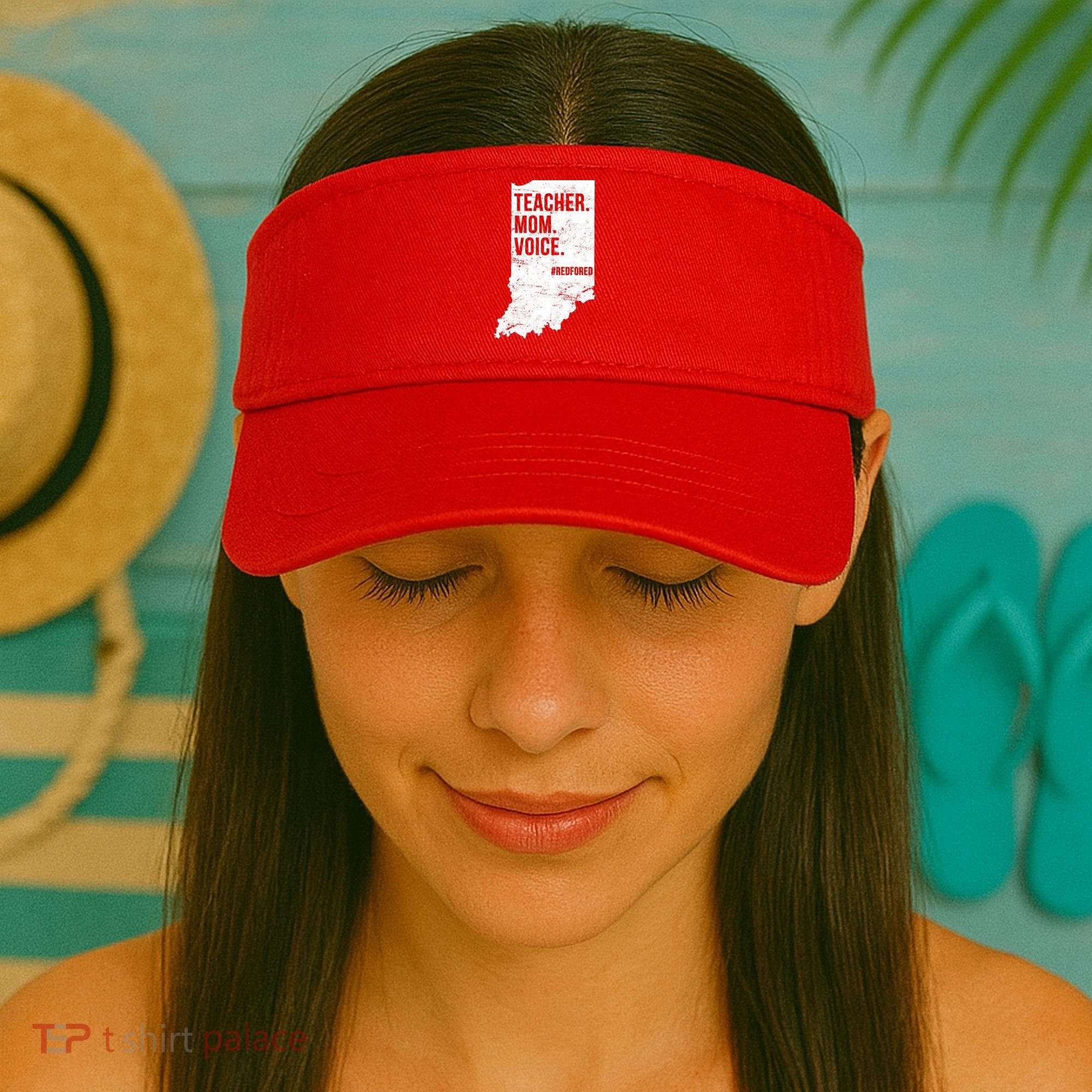 Indiana Teachers Red For Ed Mom Voice Visor