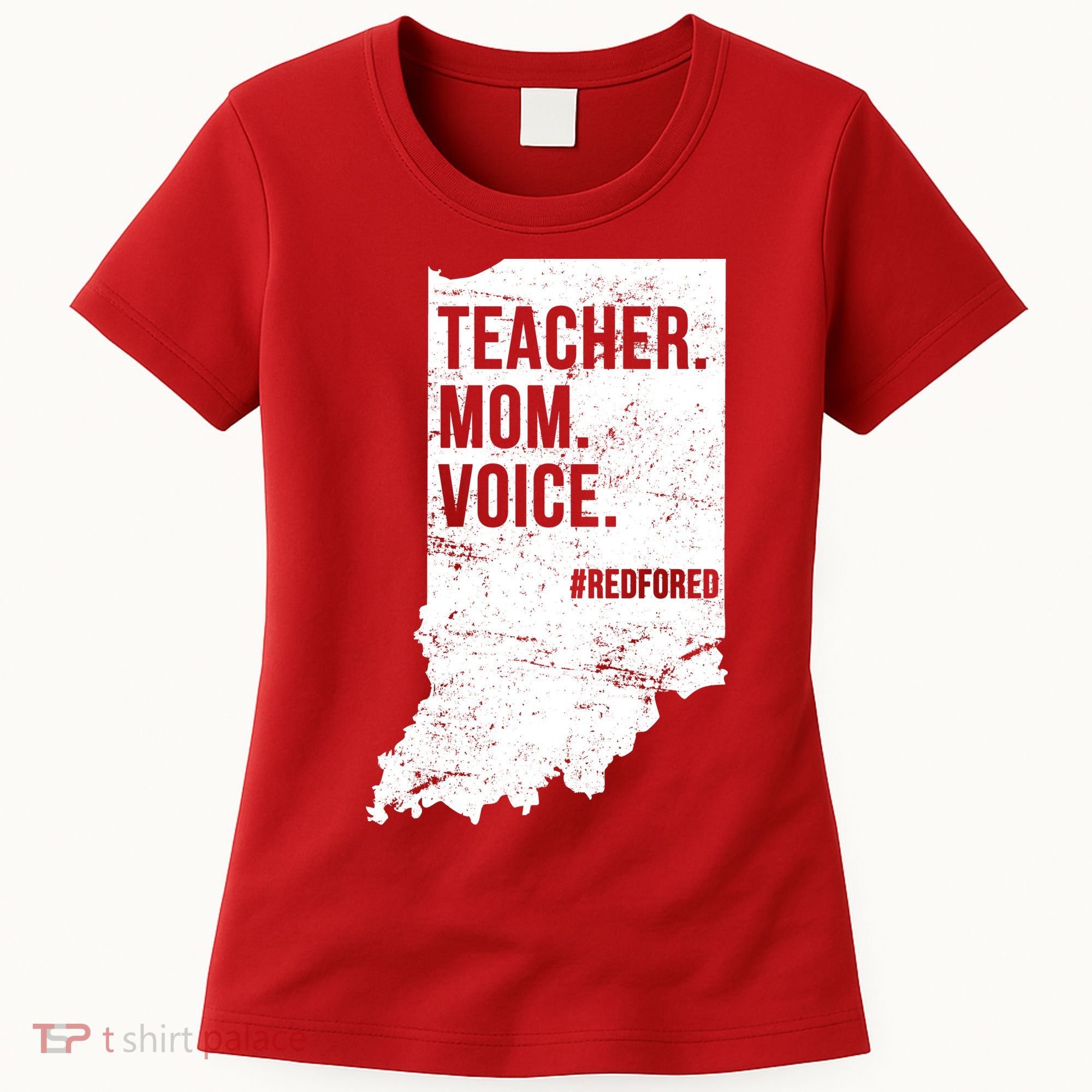 Indiana Teachers Red For Ed Mom Voice Women's T-Shirt