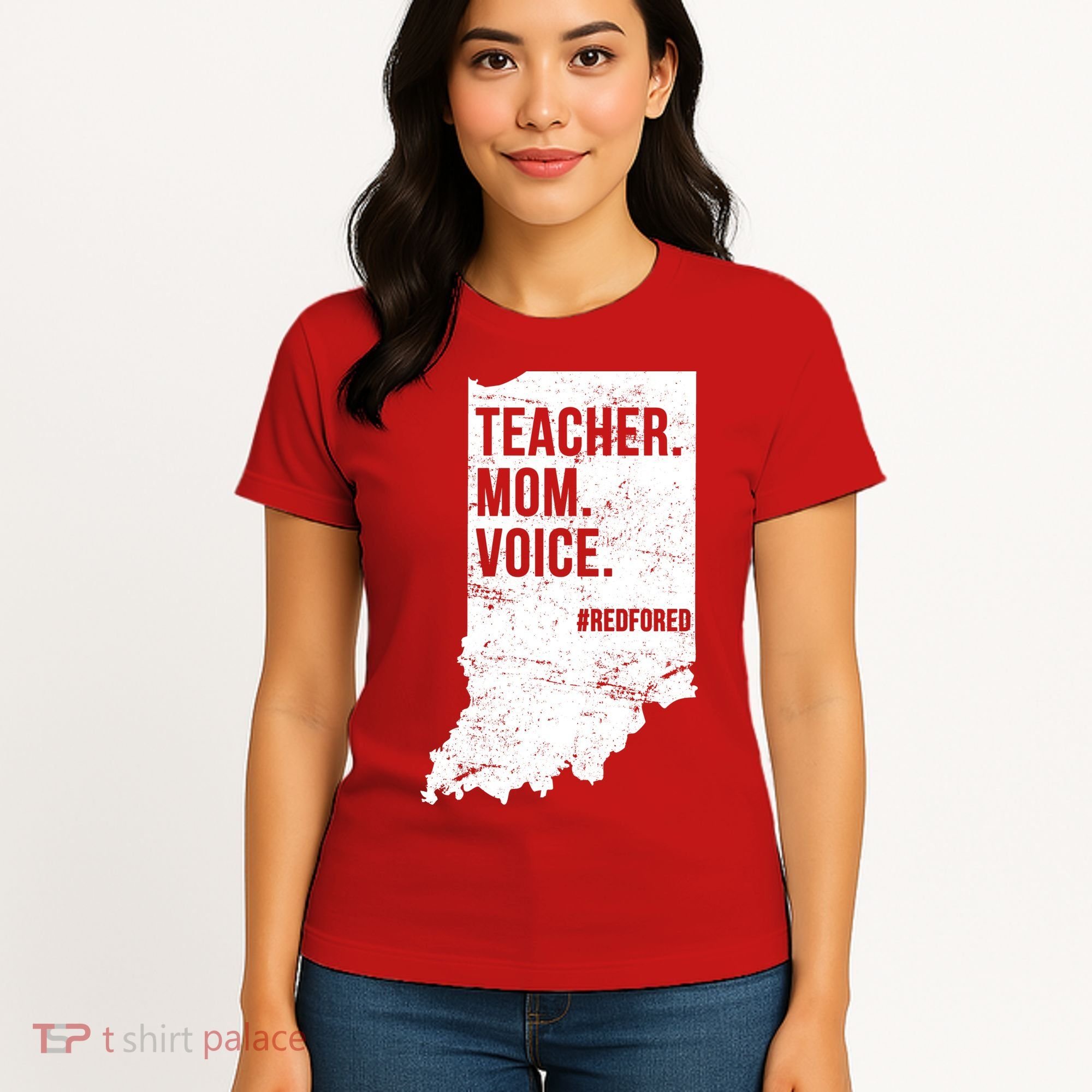 Indiana Teachers Red For Ed Mom Voice Women's T-Shirt