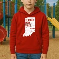 Indiana Teachers Red For Ed Mom Voice Kids Hoodie thumb 2