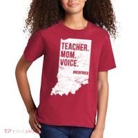 Indiana Teachers Red For Ed Mom Voice Kids T-Shirt thumb 2