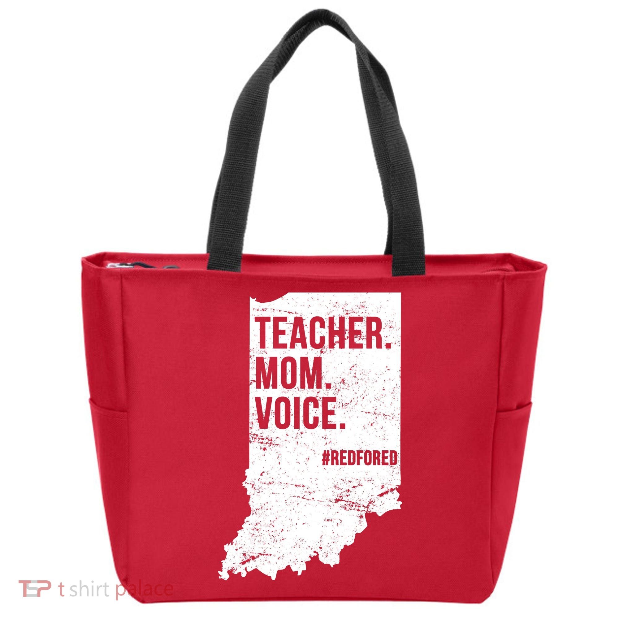 Indiana Teachers Red For Ed Mom Voice Tote Bag