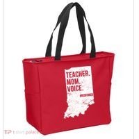 Indiana Teachers Red For Ed Mom Voice Tote Bag thumb 2