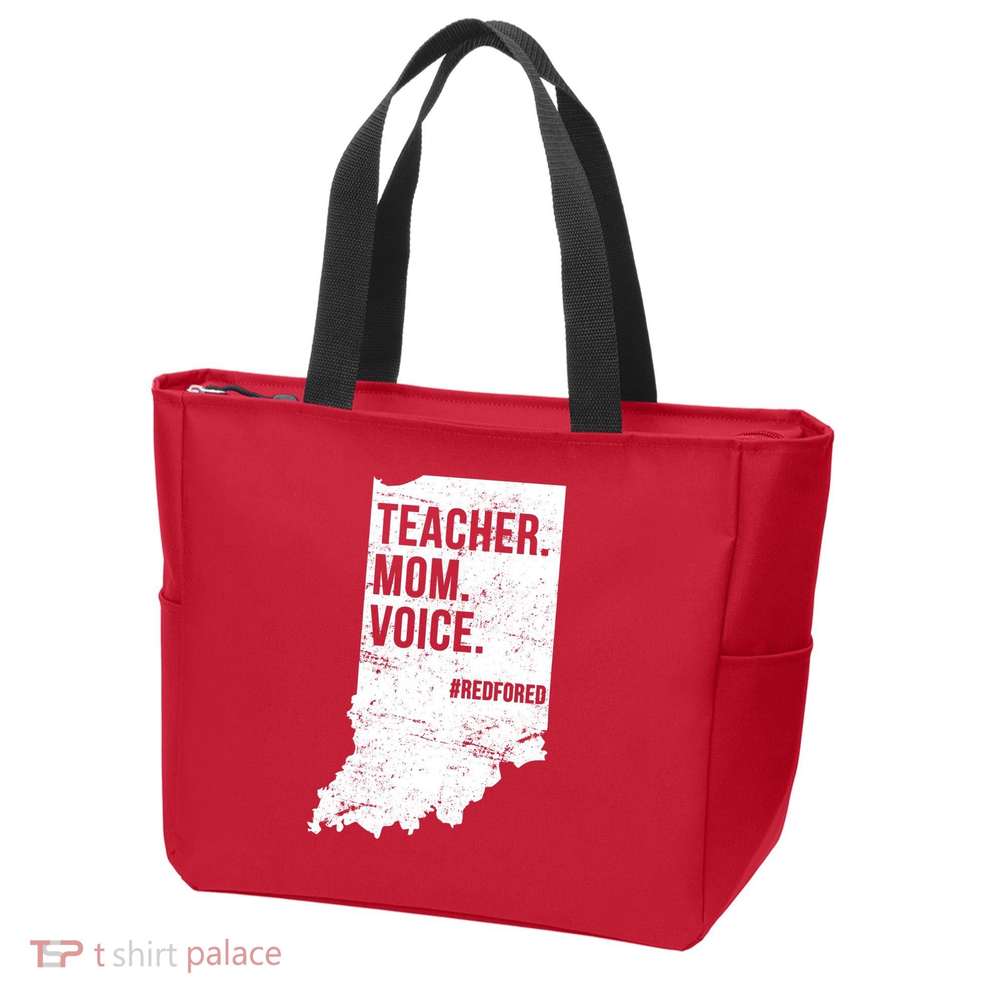 Indiana Teachers Red For Ed Mom Voice Tote Bag