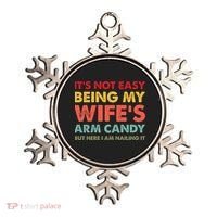 ItS Not Easy Being My WifeS Arm Candy Retro Funny Husband Ornament thumb 0