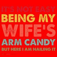 ItS Not Easy Being My WifeS Arm Candy Retro Funny Husband Santa Hat thumb 1