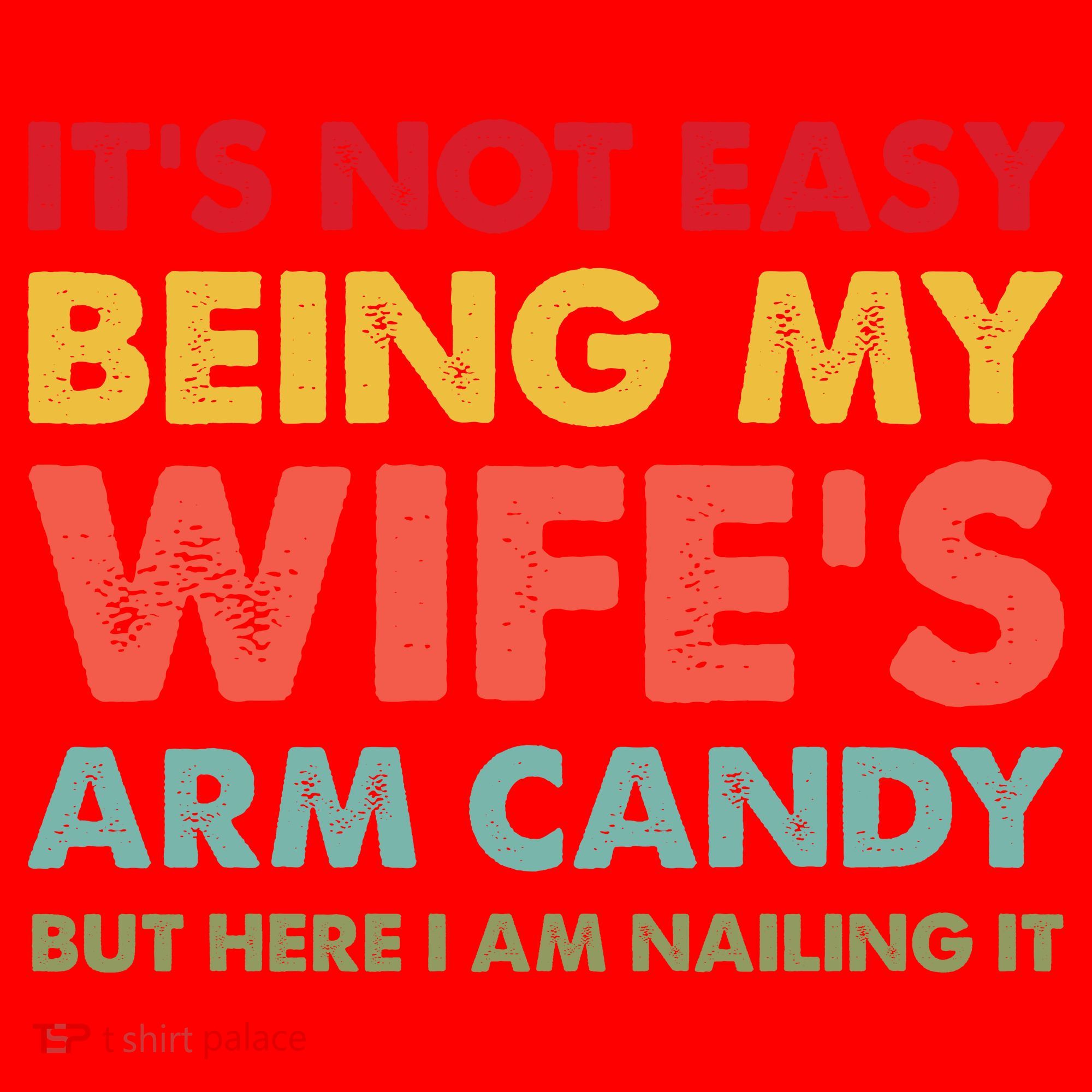 ItS Not Easy Being My WifeS Arm Candy Retro Funny Husband Santa Hat