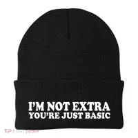 Im Not Extra Youre Just Basic Funny Gift Beanie thumb 0