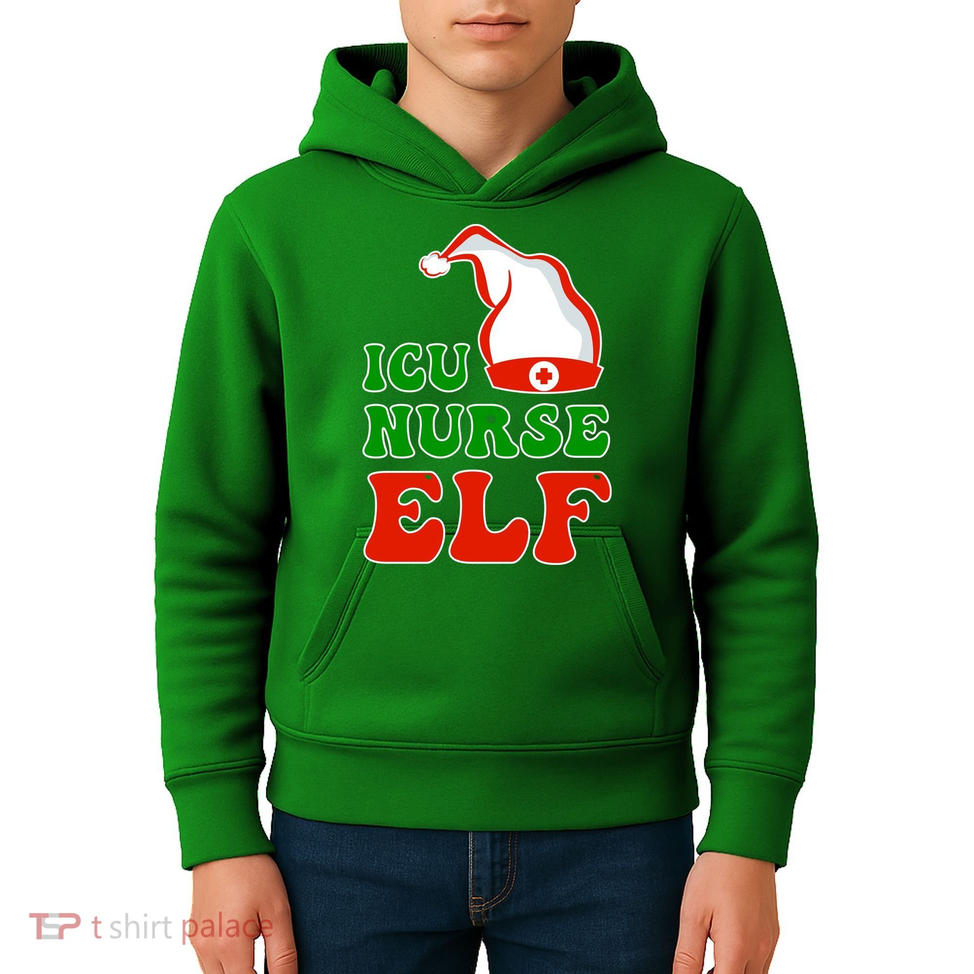 ICU Nurse Elf Kids Hoodie