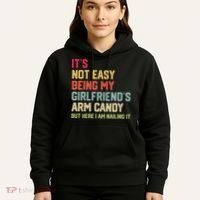 Its Not Easy Being My Girlfriends Arm Candy Retro Hoodie thumb 5
