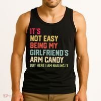 Its Not Easy Being My Girlfriends Arm Candy Retro Tank Top thumb 3