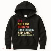 Its Not Easy Being My Girlfriends Arm Candy Retro Kids Hoodie thumb 0