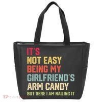 Its Not Easy Being My Girlfriends Arm Candy Retro Tote Bag thumb 0