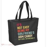 Its Not Easy Being My Girlfriends Arm Candy Retro Tote Bag thumb 2