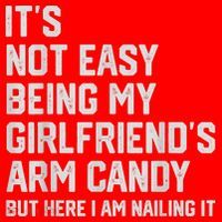 It's Not Easy Being My Girlfriend's Arm Candy Fathers Day Santa Hat thumb 1