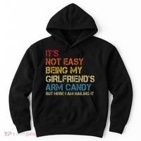 Its Not Easy Being My Girlfriends Arm Candy Retro Hoodie thumb 0