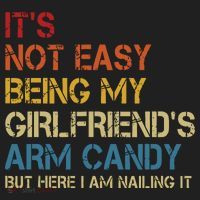 Its Not Easy Being My Girlfriends Arm Candy Retro Golf Towel thumb 3