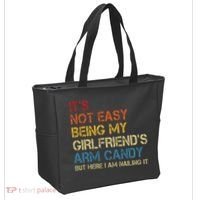 Its Not Easy Being My Girlfriends Arm Candy Retro Tote Bag thumb 2
