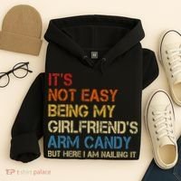 It's Not Easy Being My Girlfriend's Arm Candy Retro Hoodie thumb 4