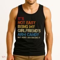 It's Not Easy Being My Girlfriend's Arm Candy Retro Tank Top thumb 3