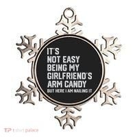 It's Not Easy Being My Girlfriend's Arm Candy Fathers Day Ornament thumb 0
