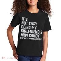 It's Not Easy Being My Girlfriend's Arm Candy Fathers Day Kids T-Shirt thumb 2