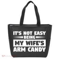 It's Not Easy Being My Wifes Arm Candy Husband Funny Quotes Tote Bag thumb 0