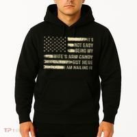 Its Not Easy Being My Wifes Arm Candy Funny Husband Hoodie thumb 2