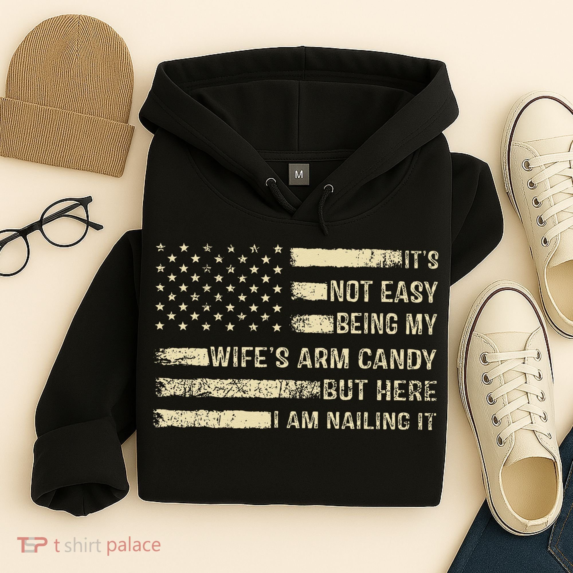 Its Not Easy Being My Wifes Arm Candy Funny Husband Hoodie
